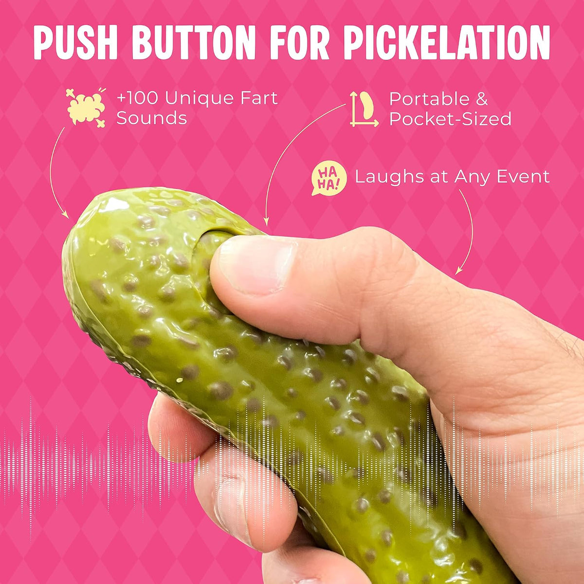 DR DINGUS Farting Pickle Toy | 100 Farts | Funny Novelty Gag Gift Prank
