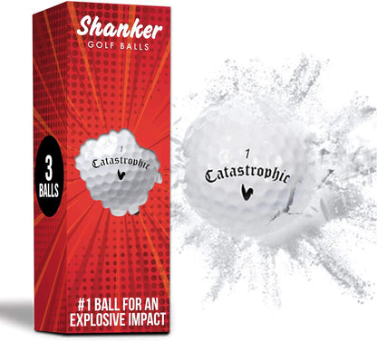 Shanker Golf Exploding Balls - Prank Balls that Explode on Impact - Funny Joke for Golfers (Sleeve of 3, Novelty)