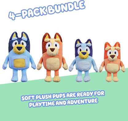 Bluey Heeler Family Stuffed Animal Set of 4, 7-8” Plush Figure Toys