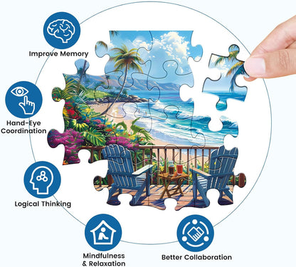 Jigsaw Puzzles for Adults 500 Pieces, Interlock Perfectly Letter on Back