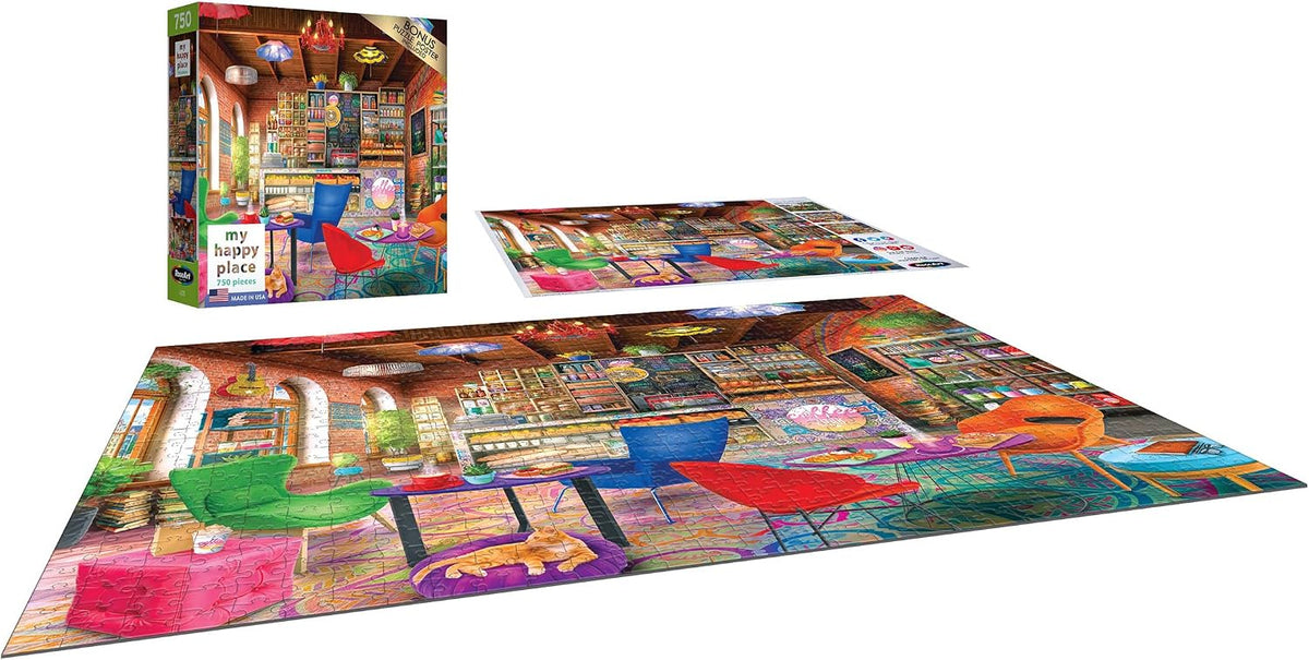 RoseArt My Happy Place Boho Coffeeshop 750 Piece Jigsaw Puzzle