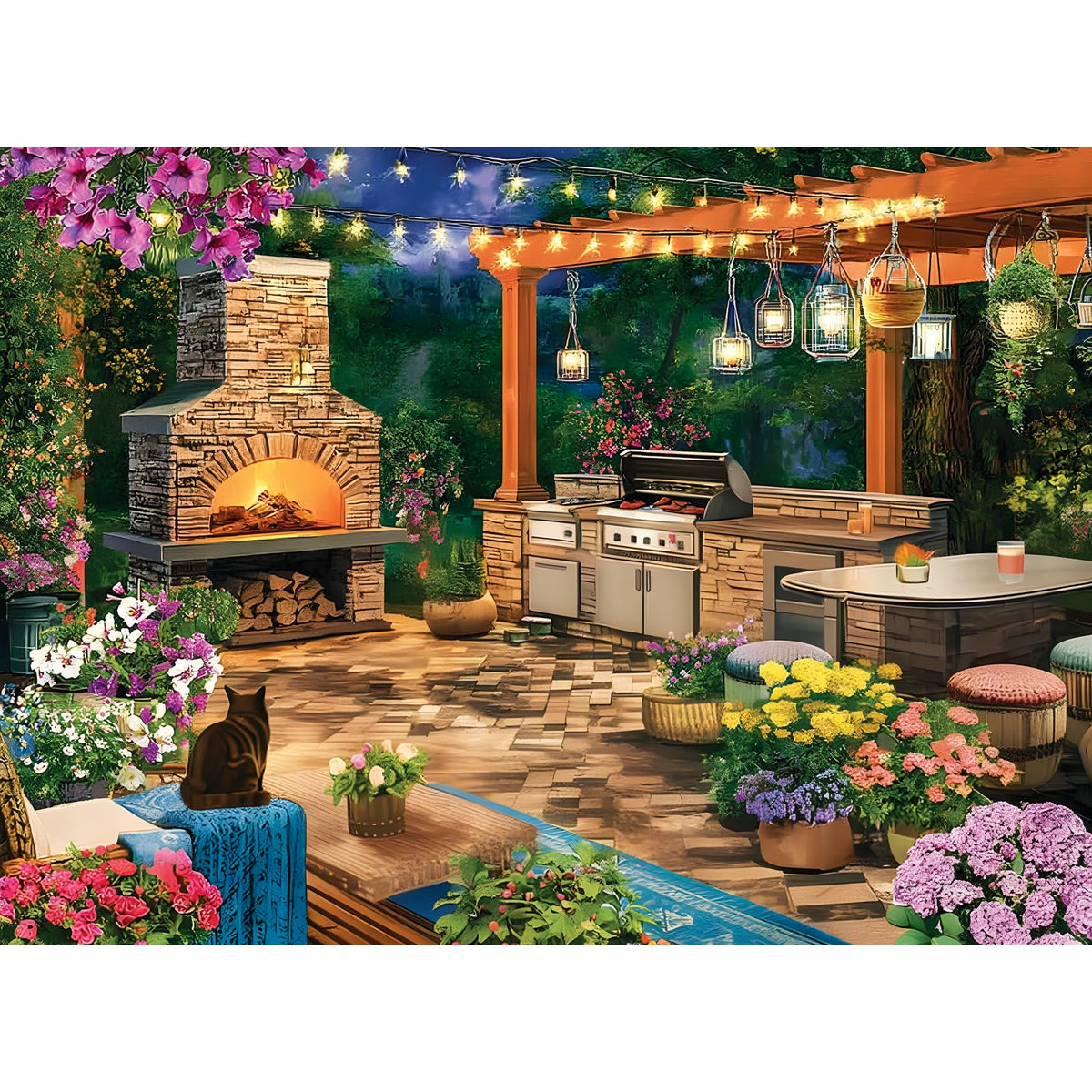 Colorful Birdhouses & Vibrant Birds 500 Piece Jigsaw Puzzle, Family Game
