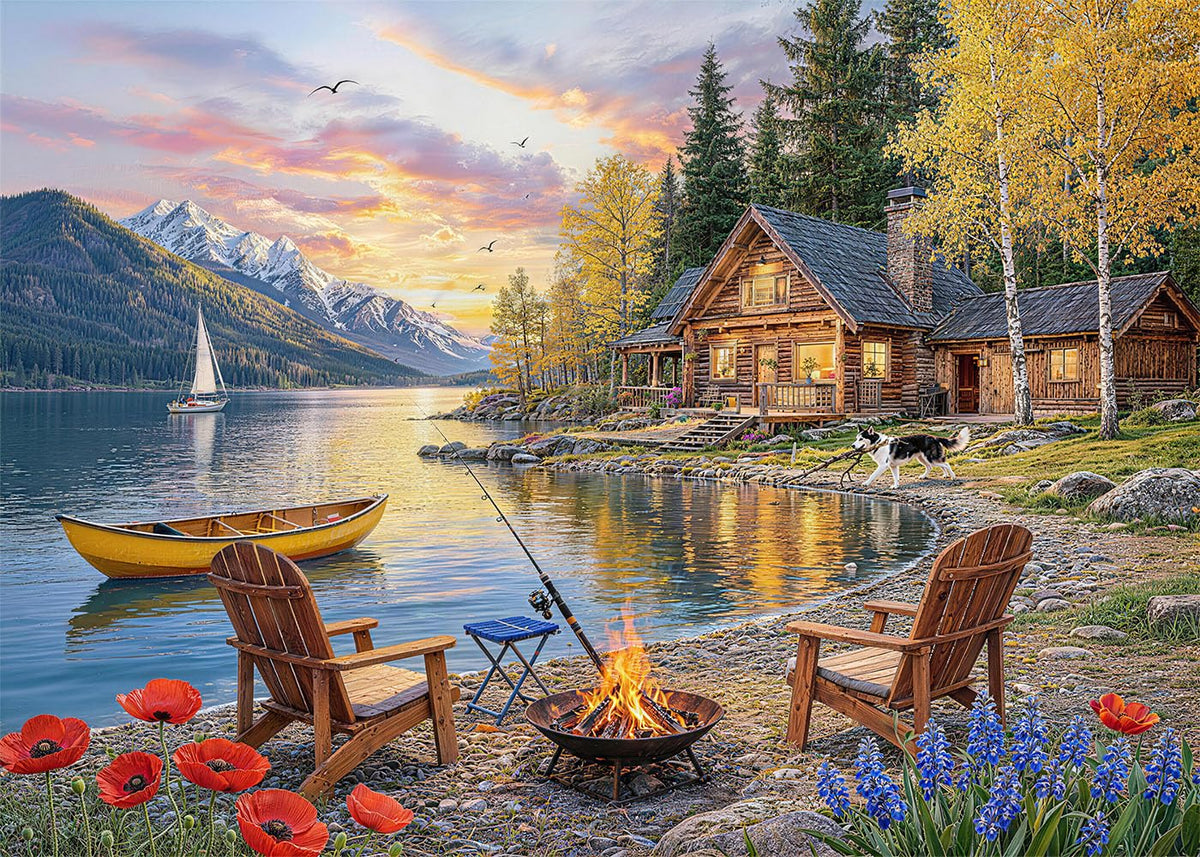Starry Aurora Lake Puzzles for Adults 1000 Pieces,Interlocking No Dust