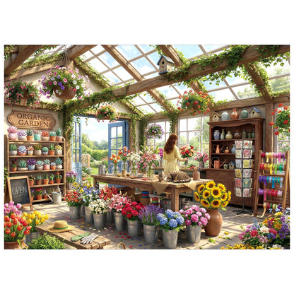 Cozy Flower Shop Puzzles for Adults 1000 Pieces,Cardboard 27.5x19.6in