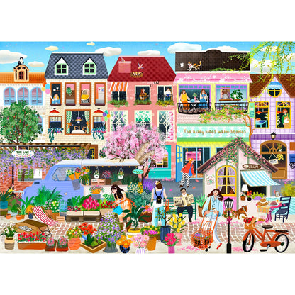 Puzzles for Adults 1000 Pieces, Romantic Street Scene Jigsaw Puzzle with 1:1 HD Poster, Perfect Interlocking No Dust, Stress Relief Ideal Gift for Family Games