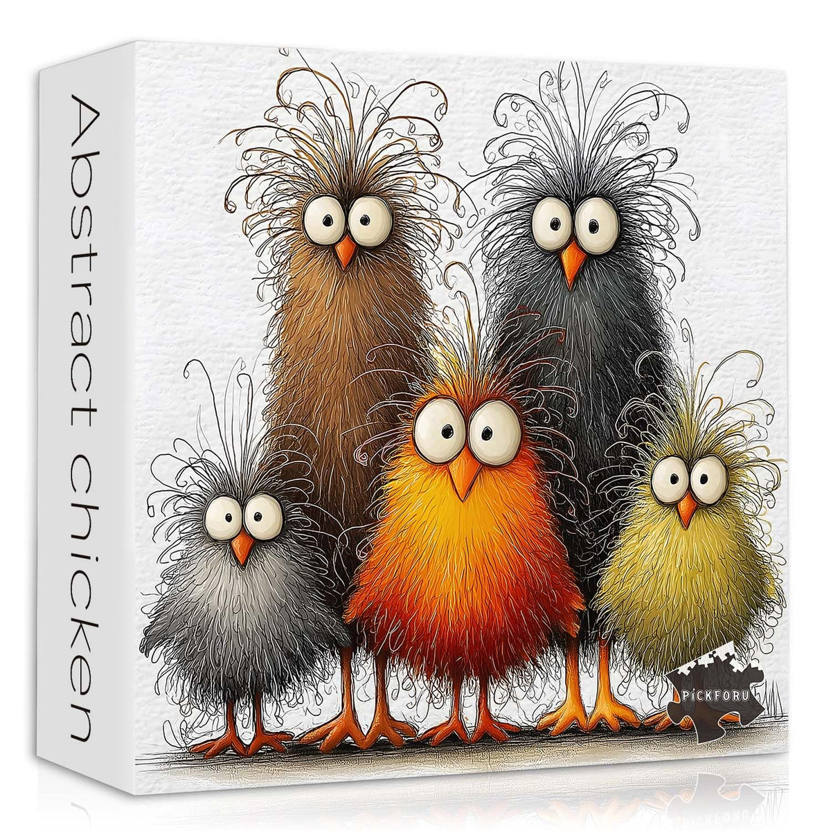 Chicken Puzzles for Adults 1000 Piece, PICKFORU Funny Chicken Jigsaw Puzzle, Garden Farm Flower Animal Rooster Themed, Patchwork Art Challenge Puzzle