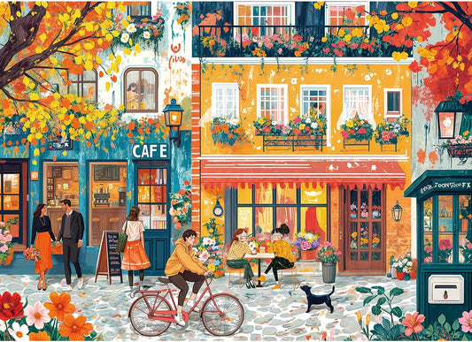 Puzzles for Adults 1000 Pieces, Romantic Street Scene Jigsaw Puzzle with 1:1 HD Poster, Perfect Interlocking No Dust, Stress Relief Ideal Gift for Family Games
