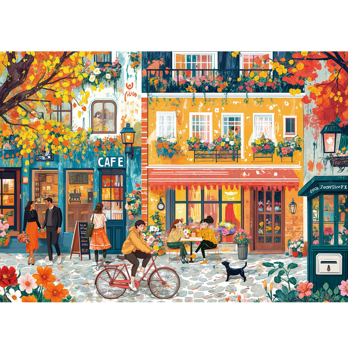 Puzzles for Adults 1000 Pieces, Romantic Street Scene Jigsaw Puzzle with 1:1 HD Poster, Perfect Interlocking No Dust, Stress Relief Ideal Gift for Family Games
