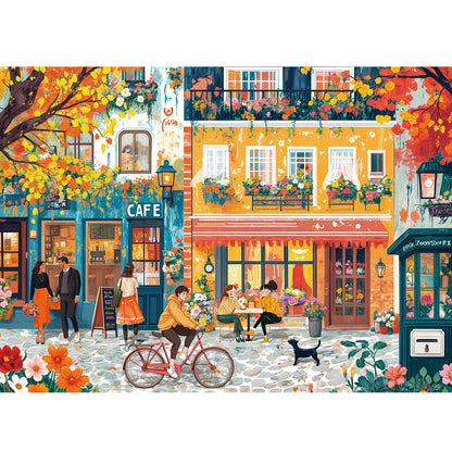 Puzzles for Adults 1000 Pieces, Romantic Street Scene Jigsaw Puzzle with 1:1 HD Poster, Perfect Interlocking No Dust, Stress Relief Ideal Gift for Family Games