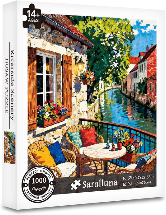 Riverside Terrace 1000 Piece Jigsaw Puzzle for Adults