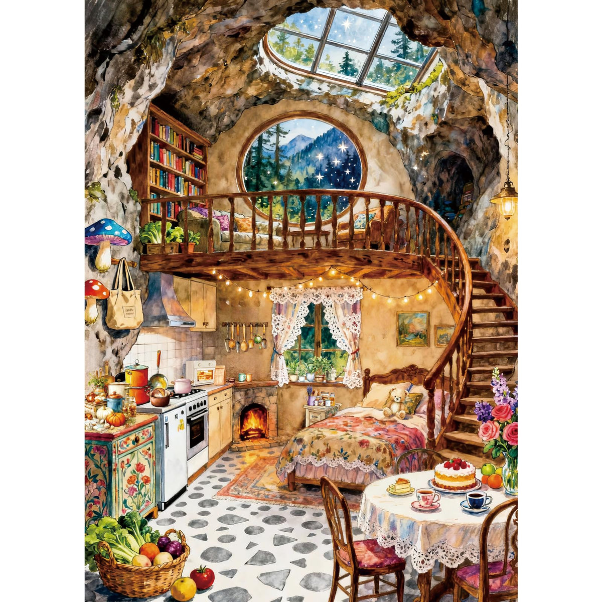 HUADADA Puzzles for Adults 1000 Pieces-Rabbit House Puzzles