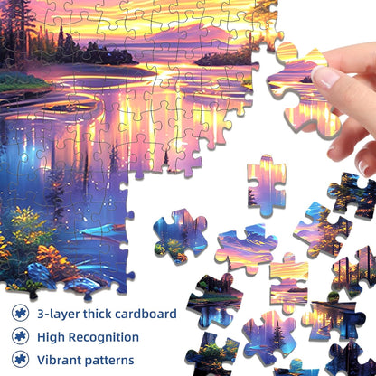 Starry Aurora Lake Puzzles for Adults 1000 Pieces,Interlocking No Dust