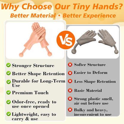Tiny Hands, 2 Pairs Little Hands on a Stick, Prank Accessories