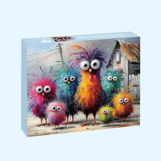 Puzzles for Adults 500 Pieces, Chicken Jigsaw Puzzles - Beach Chicken Coop, Impossible Beach Puzzles for Seniors Family, 20.47x14.96 inches, 1:1 Poster, Letter on the Back