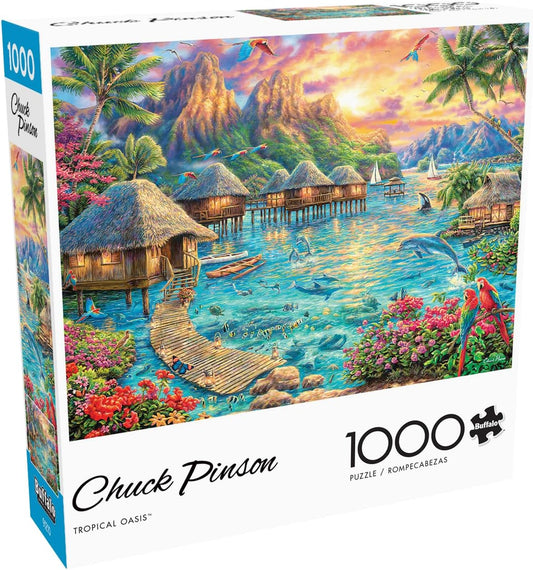 Buffalo Games Chuck Pinson Tropical Oasis 1000 Pc Jigsaw Puzzle for Adults