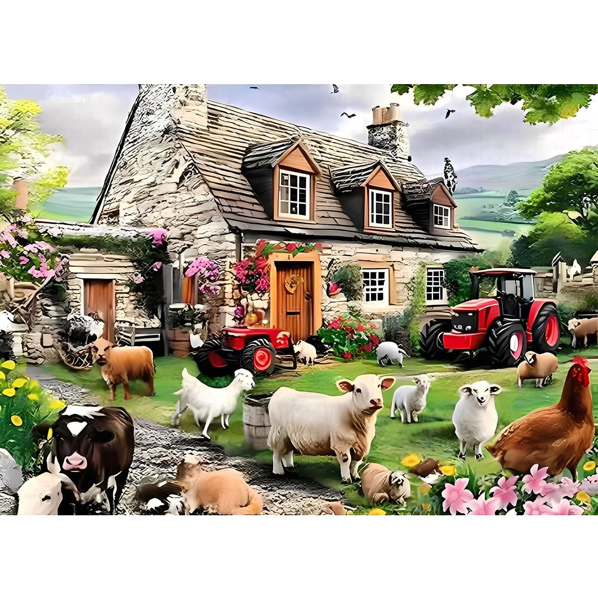 Birds Family Puzzles Colorful Cartoon Socks 1000 Pieces 27.5 X 19.7in