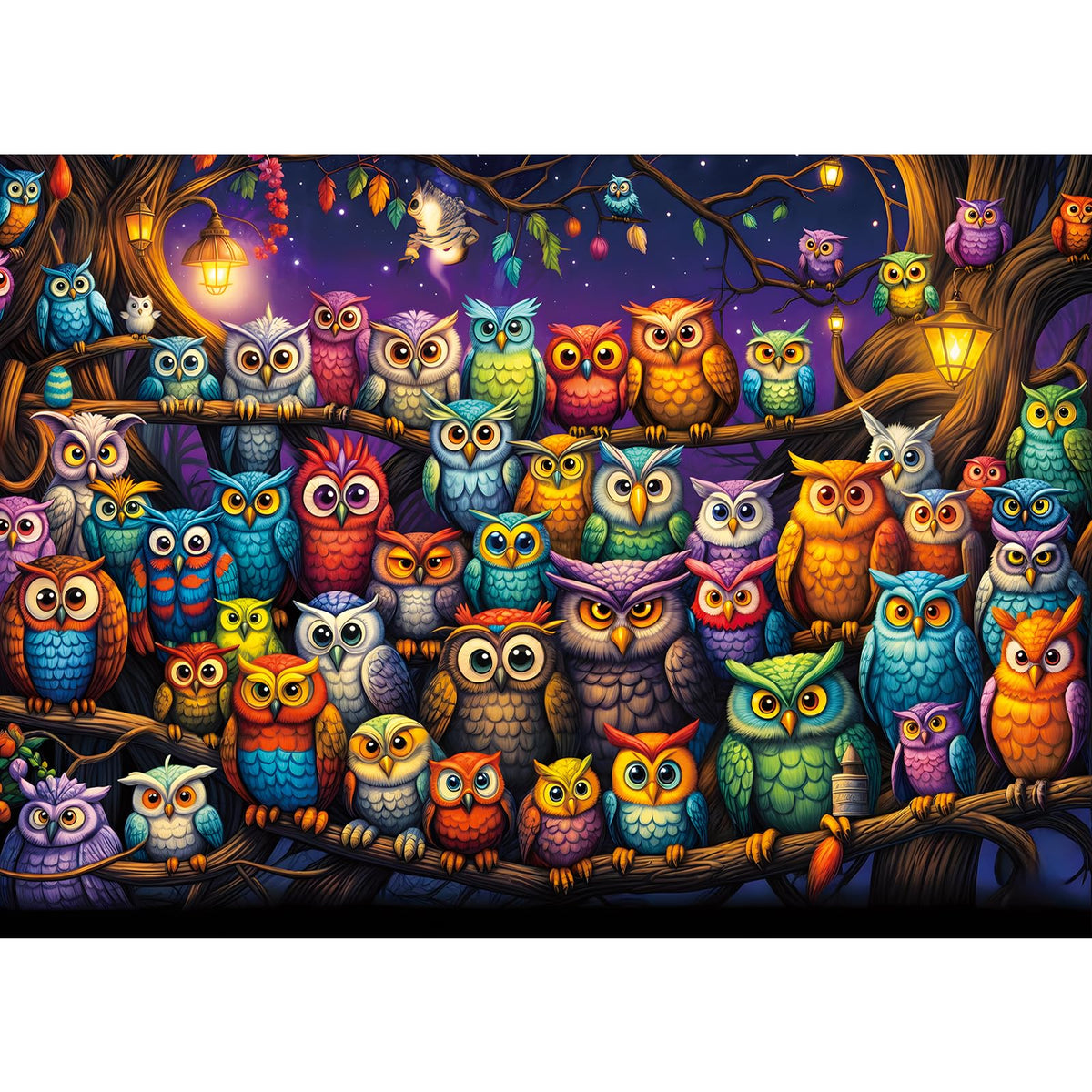 Owl Family Puzzles for Adults 1000 Pieces, Puzzles with Letters on Back, Impossible Hard Difficult Challenging, Precise Interlocking Pieces, Home Wall Decoration & Ideal Gift