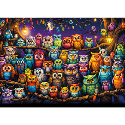 Owl Family Puzzles for Adults 1000 Pieces, Puzzles with Letters on Back, Impossible Hard Difficult Challenging, Precise Interlocking Pieces, Home Wall Decoration & Ideal Gift