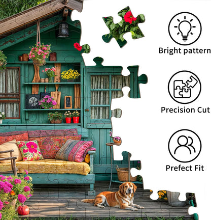 1000 Piece Puzzle for Adults, Flower House Jigsaw Puzzle, Family Puzzles Game, Interlock Perfectly No Dust, Home Decoration Puzzle, Gifts for Parents