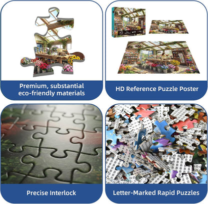 Cozy Flower Shop Puzzles for Adults 1000 Pieces,Cardboard 27.5x19.6in