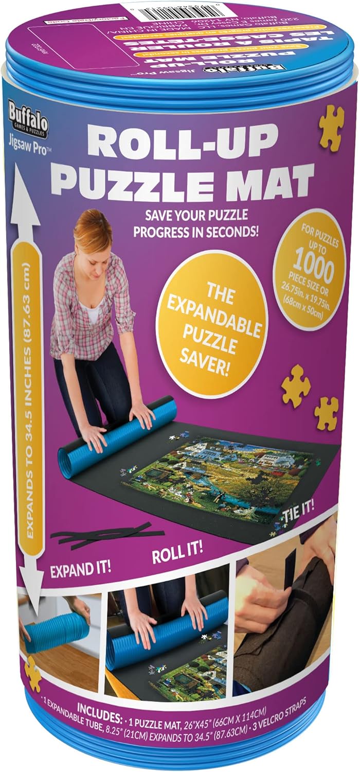 Buffalo Games - Roll-Up Puzzle Mat - Felt Saver Mat, Fits Up to 1500pc