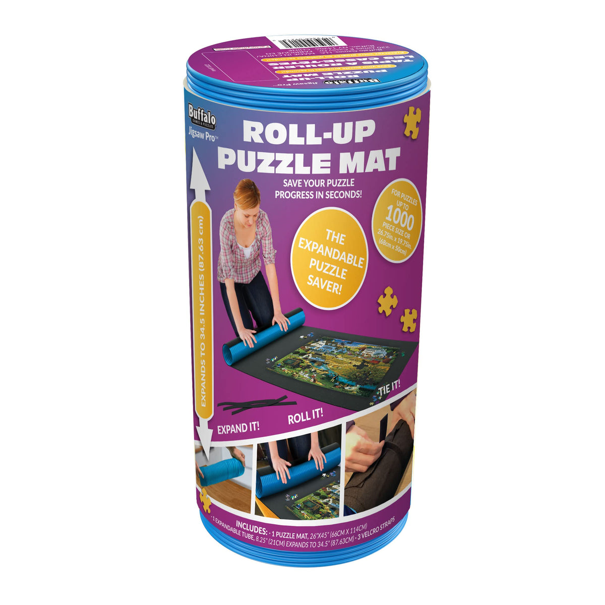 Buffalo Games - Roll-Up Puzzle Mat - Felt Saver Mat, Fits Up to 1500pc