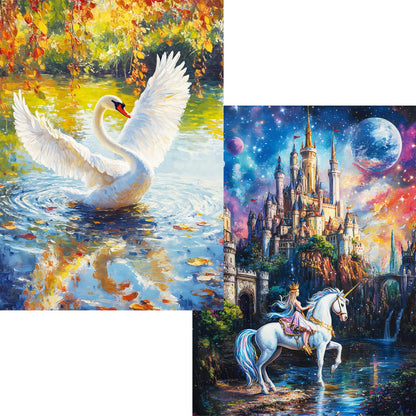 Puzzles for Adults 1000 Pieces, 2 Pack Unique 1000 Piece Lake and Night View Jigsaw Puzzles, Premium Scenic Landscape Puzzles & Nature Theme for Challenging Game Night