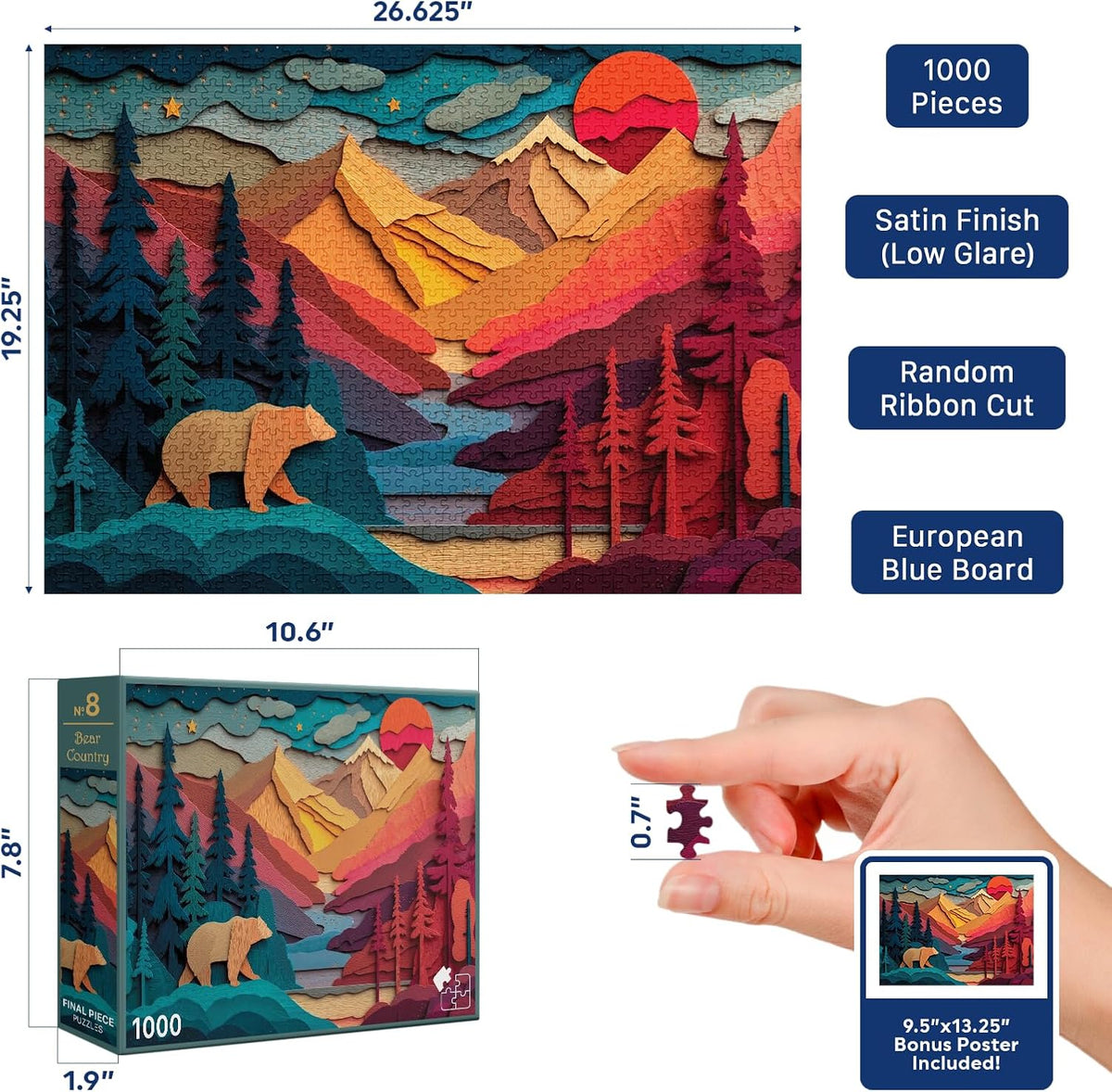 Bear Country (#8) – 1000 Piece Jigsaw Puzzle for Adults - Final Piece