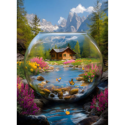Puzzles for Adults 500 Pieces, Chicken Jigsaw Puzzles - Beach Chicken Coop, Impossible Beach Puzzles for Seniors Family, 20.47x14.96 inches, 1:1 Poster, Letter on the Back