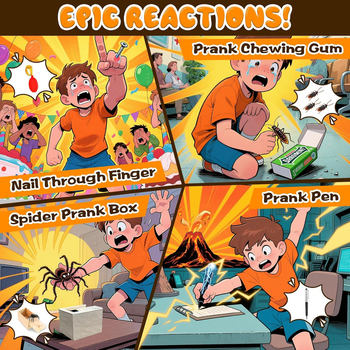 Pranks Kit for Kids Adults, 40 PCS Prank Stuff, Ultimate Pranks Scare Kit is Perfect for April Fools, Halloween, Christmas, Birthday Gifts