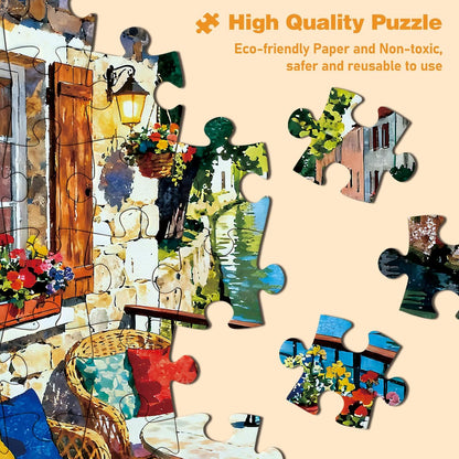 Riverside Terrace 1000 Piece Jigsaw Puzzle for Adults