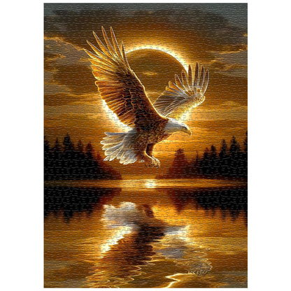 The Carved Eagle Jigsaw Puzzle 1000 Pieces, Majestic Bald Eagle Bird Puzzles for Adults,White Forest Art Nature Puzzle Animal, Unique Challenging Impossible Hard Puzzles