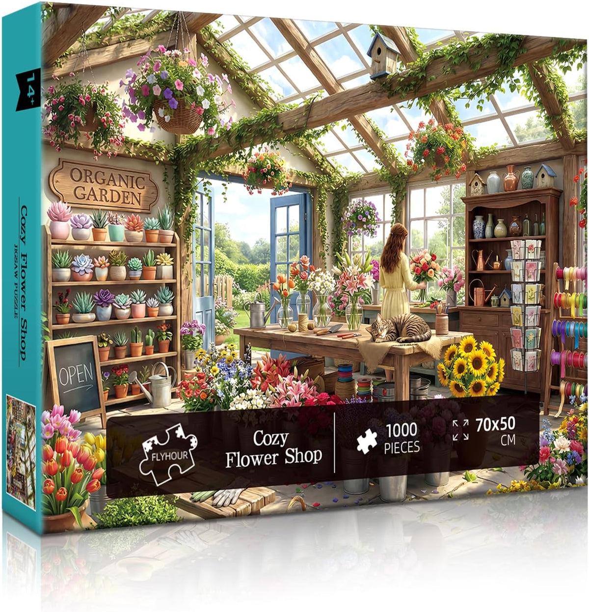 Cozy Flower Shop Puzzles for Adults 1000 Pieces,Cardboard 27.5x19.6in