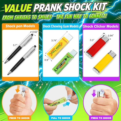 6-Piece Electric Shock Prank Toy Set Featuring Three Types of Electric Shocking Methods. It Makes Your Friends tremble Suddenly and can add Humor to Any Party.