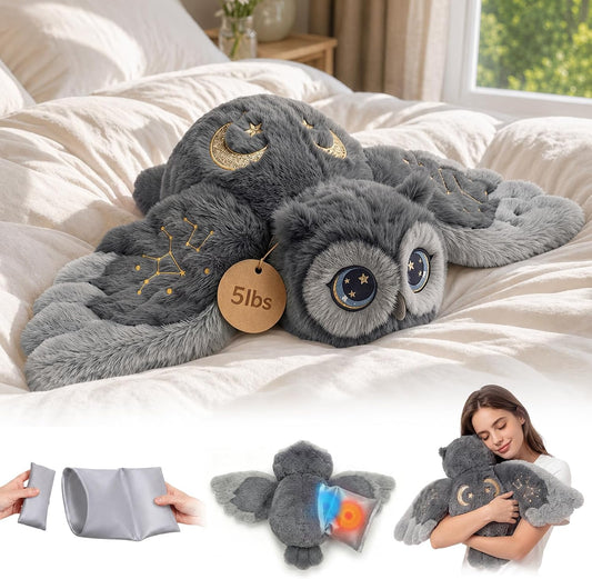 Mewaii Weighted Stuffed Animals Owl Plush, Heatable Coolable, 2-5lbs, 23in