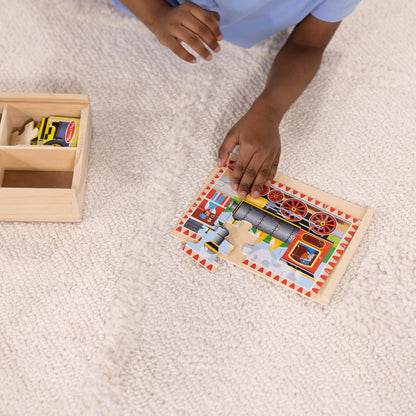 Melissa & Doug 4-in-1 Wooden Vehicle Jigsaw Puzzle 48-Piece Set