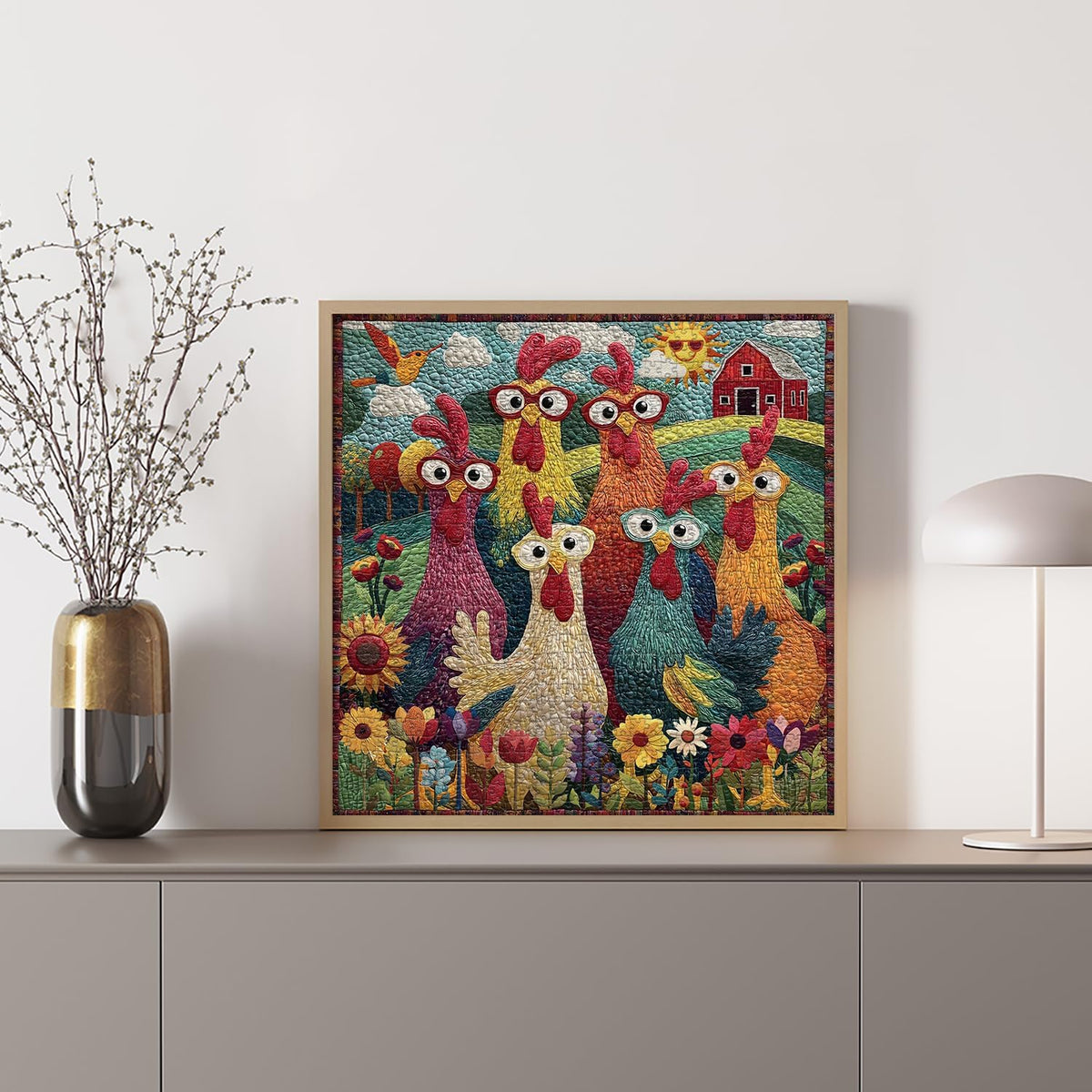 Chicken Puzzles for Adults 1000 Piece, PICKFORU Funny Chicken Jigsaw Puzzle, Garden Farm Flower Animal Rooster Themed, Patchwork Art Challenge Puzzle