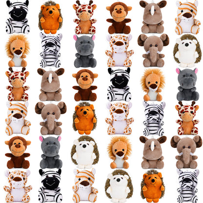 Mini Stuffed Animals Bulk, 12 Pack 5-Inch Plush Keychain Toys for Kids
