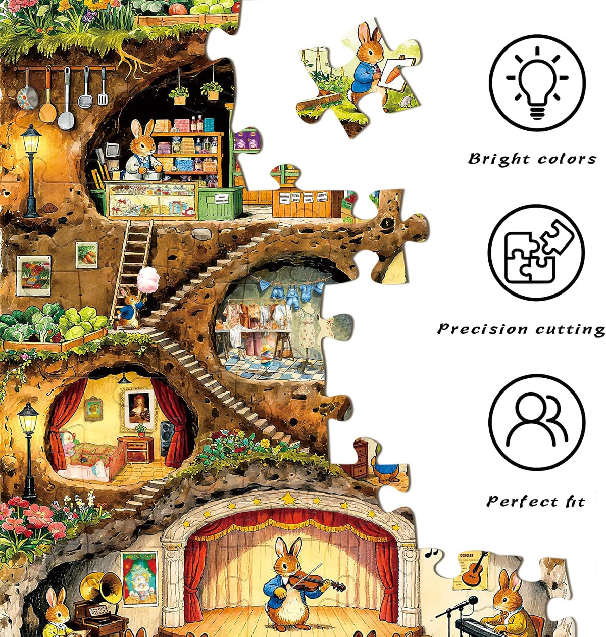 HUADADA Puzzles for Adults 1000 Pieces-Rabbit House Puzzles