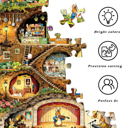 HUADADA Puzzles for Adults 1000 Pieces-Rabbit House Puzzles