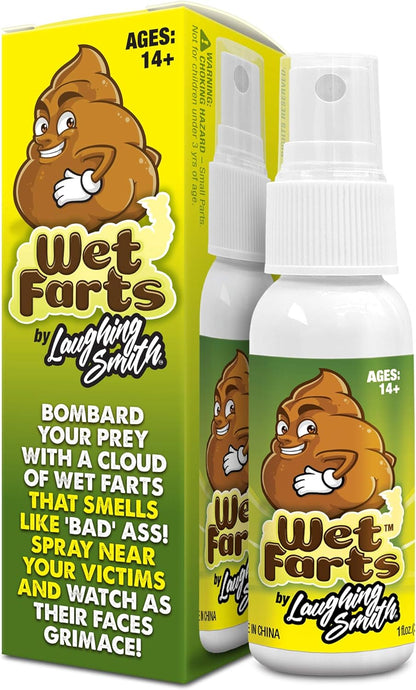 Laughing Smith - Wet Farts - Potent Stink Spray - Extra Strong Stink - Hilarious Gag Gifts & Pranks for Adults or Kids - Prank Stink Stuff - Non Toxic - Smells Like Really 'Bad' Gas