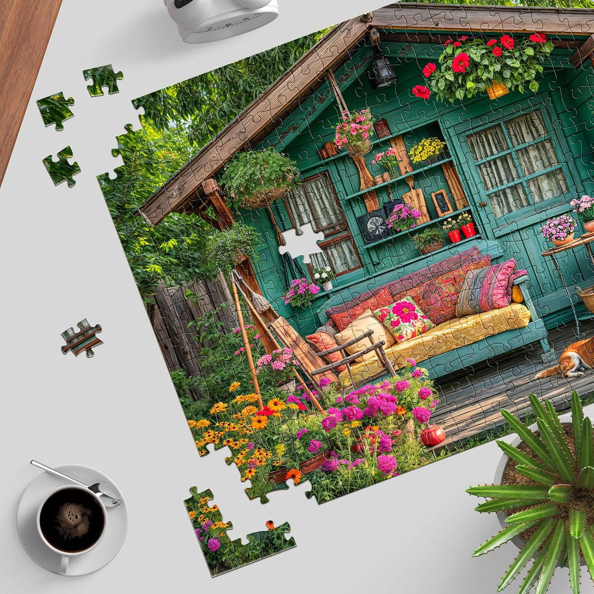 1000 Piece Puzzle for Adults, Flower House Jigsaw Puzzle, Family Puzzles Game, Interlock Perfectly No Dust, Home Decoration Puzzle, Gifts for Parents