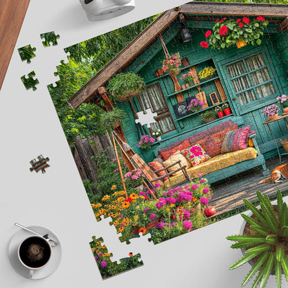 1000 Piece Puzzle for Adults, Flower House Jigsaw Puzzle, Family Puzzles Game, Interlock Perfectly No Dust, Home Decoration Puzzle, Gifts for Parents
