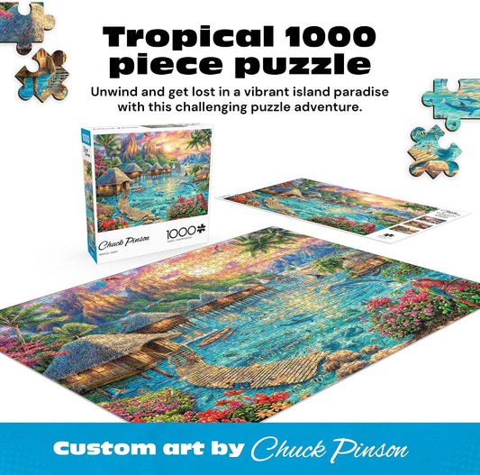 Buffalo Games Chuck Pinson Tropical Oasis 1000 Pc Jigsaw Puzzle for Adults