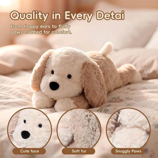 Stuffed Animals Dog Plush Toys Maltese Dog 16.5 inches Soft and Premium Puppy Plush Toy Gift for for Babies Children Adults, Beige/Grey