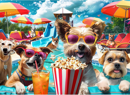 300 Piece Jigsaw Puzzle for Adults, Fun at The Amusement Park Dog Puzzles