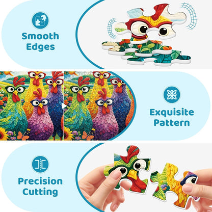 Puzzles for Adults 500 Pieces,Colorful Chicken Jigsaw Puzzle for Adults