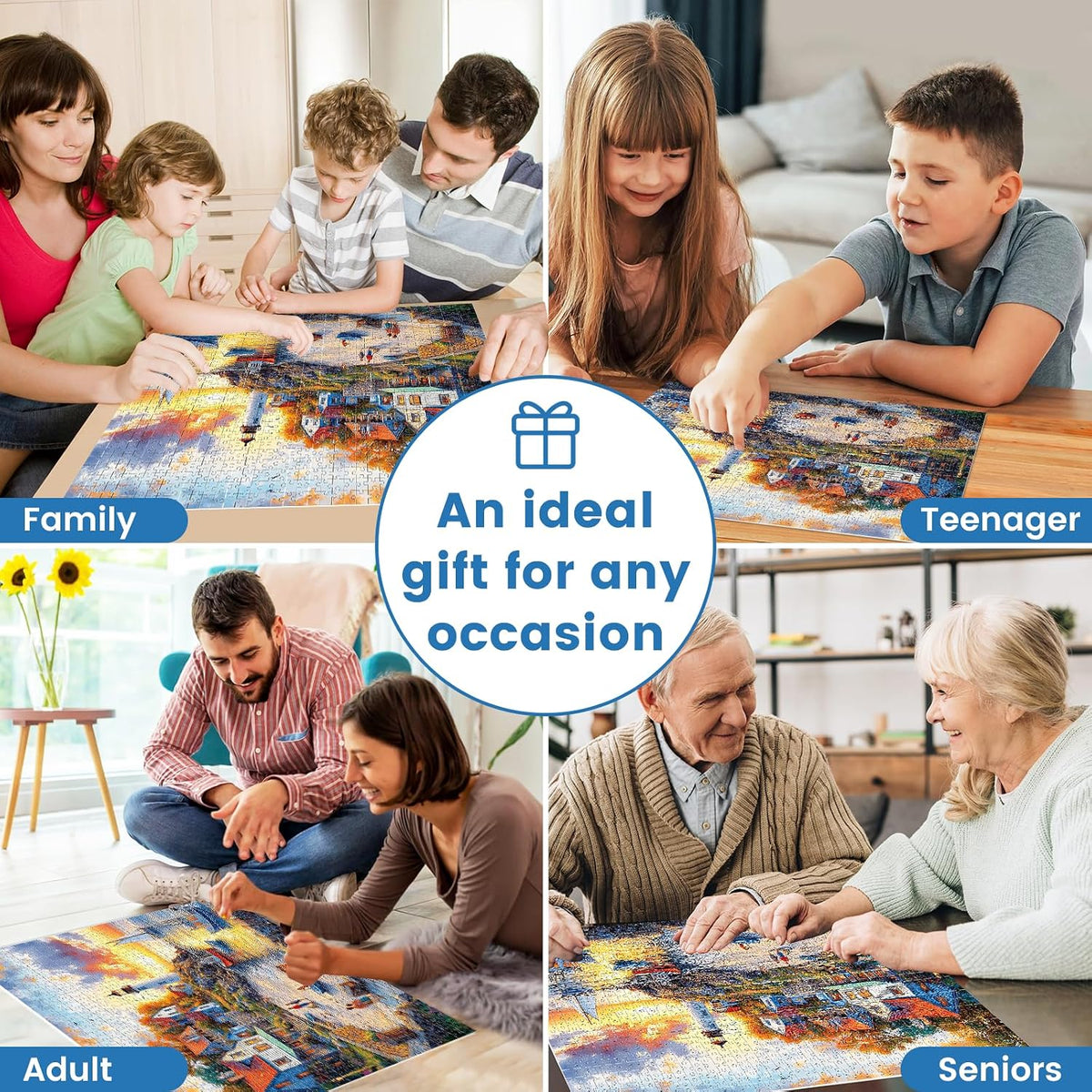1000 Pieces Puzzles for Adults, Fall Seaside Puzzle 1000 Pieces