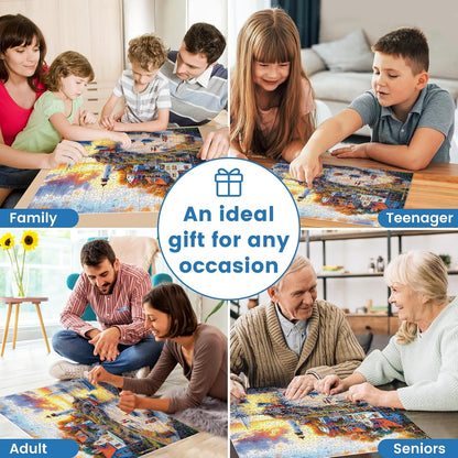 1000 Pieces Puzzles for Adults, Fall Seaside Puzzle 1000 Pieces