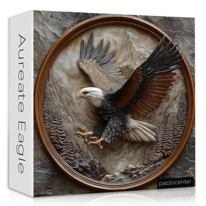The Carved Eagle Jigsaw Puzzle 1000 Pieces, Majestic Bald Eagle Bird Puzzles for Adults,White Forest Art Nature Puzzle Animal, Unique Challenging Impossible Hard Puzzles